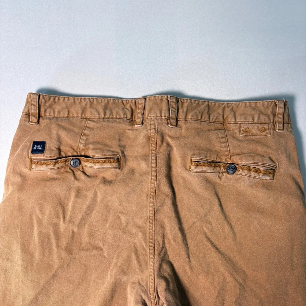 Roark Revival Men Brown Chino Pants Straight Leg Cotton Twill Size 38 SKU 264